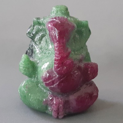 KG-079 Natural Unheated/Untreated Burmese Ruby in Zoisite carved ganesh ganesha Hindu God Deity Talisman Buddha amulet gemstone statue